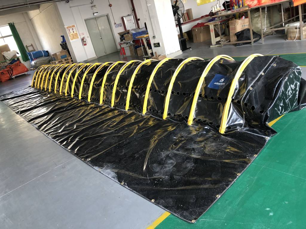 Quick-Deploy Tube Barrier with Support Stands